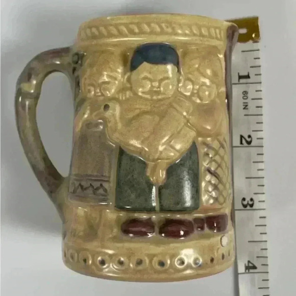 Vintage Ceramic Miniature Pitcher Creamer 3 Children Goose Hand Painted 1971 VTG - Picture 7 of 8